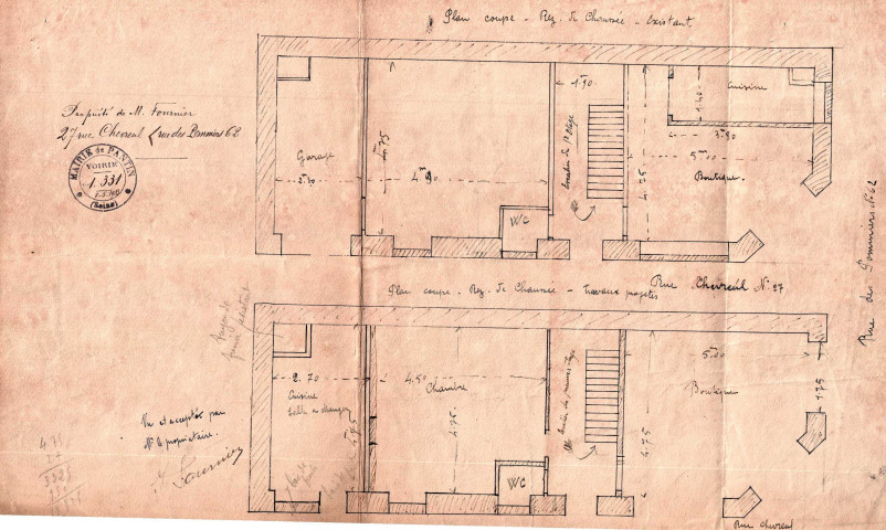 27 rue Chevreul et 62 rue des Pommiers : permis de construire.