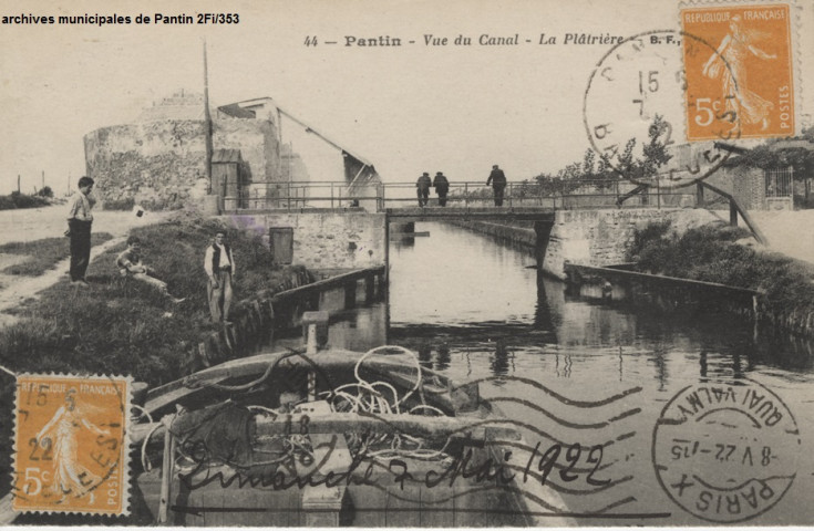 44. Pantin - Vue du canal - La plâtrière.
