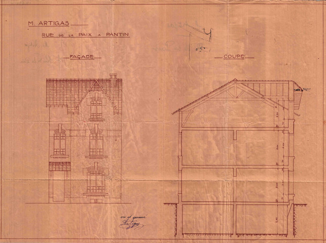 7 rue de la Paix, construction d'un pavillon d'habitation d'un étage : permis de construire.