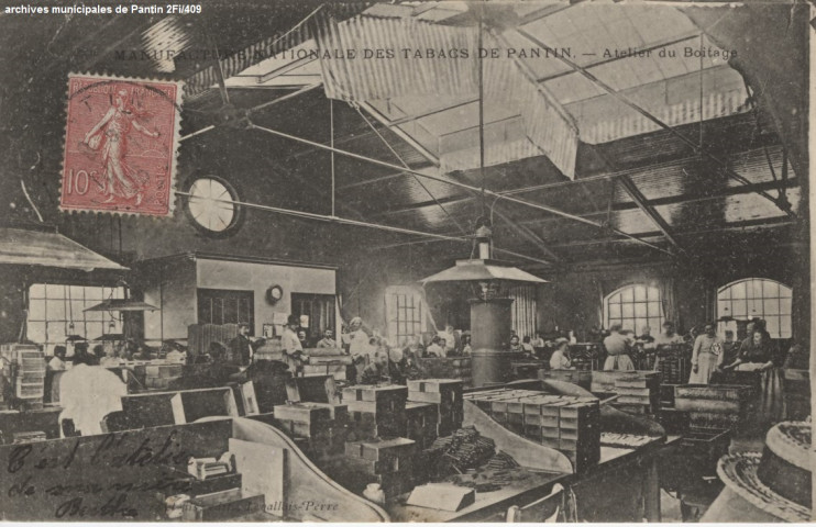 Manufacture nationale des tabacs de Pantin - Atelier du boitage.