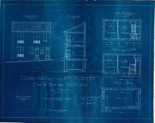 17-19 rue des Grilles : permis de construire.