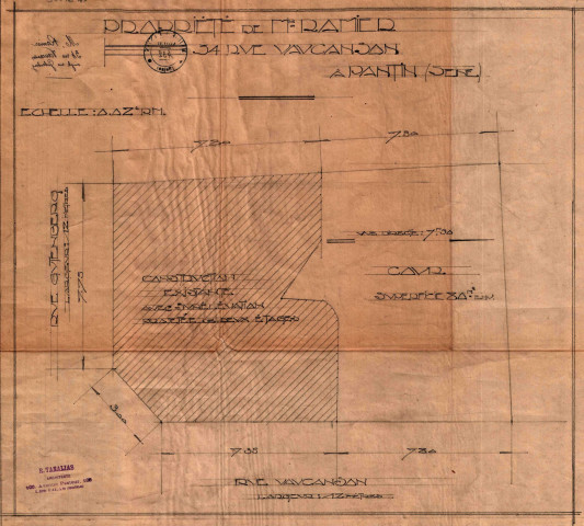 34 rue Vaucanson et rue Gutenberg, surélévation de deux étages : permis de construire.