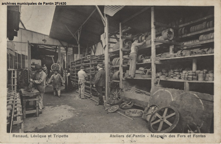Renaud, Lévêque et Tripette - Ateliers de Pantin - Magasin des fers et fontes.