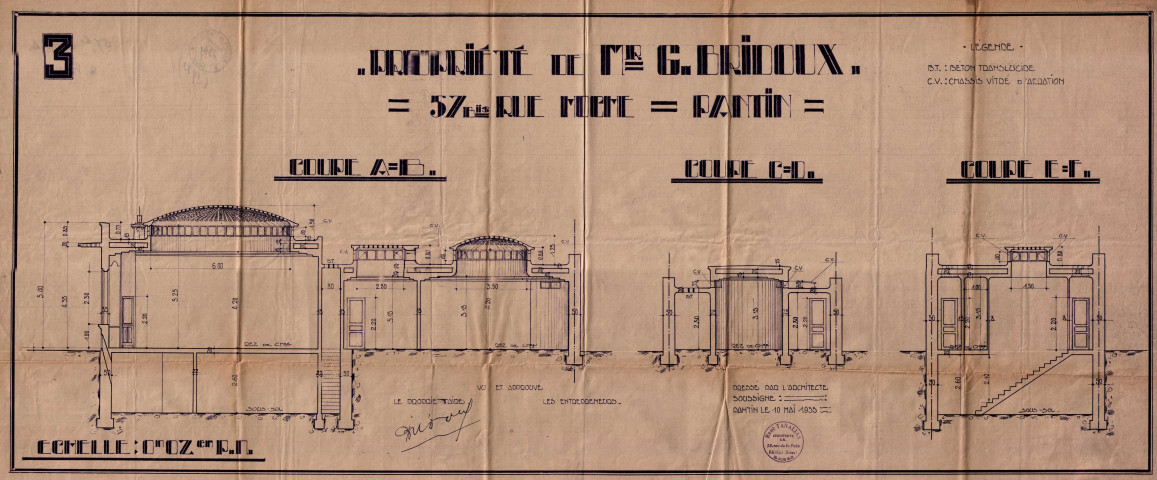 57 bis rue Hoche et rue du Congo : permis de construire.