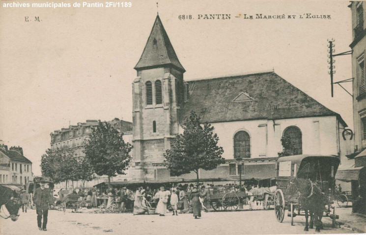 6818. Le marché et l'église [Saint-Germain-l'Auxerrois]