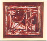 Composition en gris et rouge