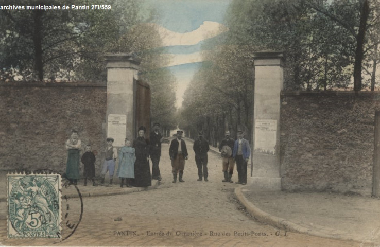 Pantin - Entrée du cimetière - Rue des Petits-Ponts.