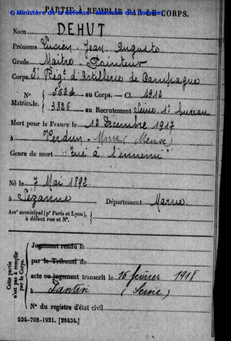 DEHUT Lucien Jean Auguste