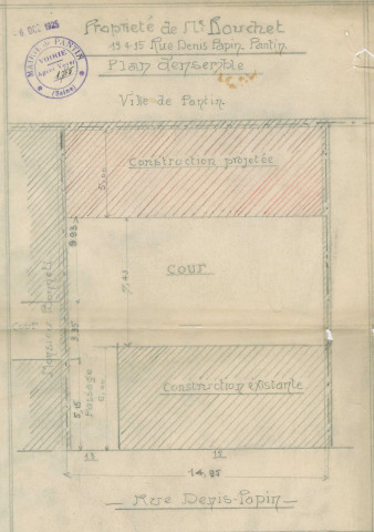 13-15 rue Denis-Papin : permis de construire.
