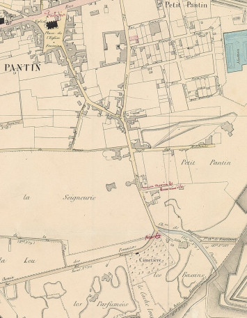 Emprise du cimetière communal en 1877 - 4Fi1 Plan montrant l'emprise du cimetière communal en 1877