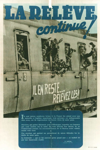 « La relève continue ! Il en reste... Relevez-les ! » : affiche.