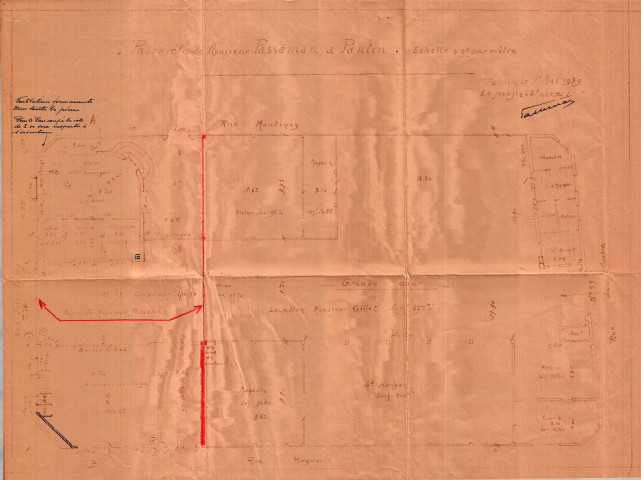 2 rue Regnault, rue Montigny, rue Jules-Ferry et rue Jules-Auffret [ancienne rue du Centre], construction d'un atelier de petite mécanique et de jouets et d'un pavillon : permis de construire.