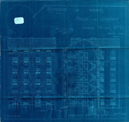 10 avenue Weber, construction d'un immeuble de quatre étages : permis de construire.