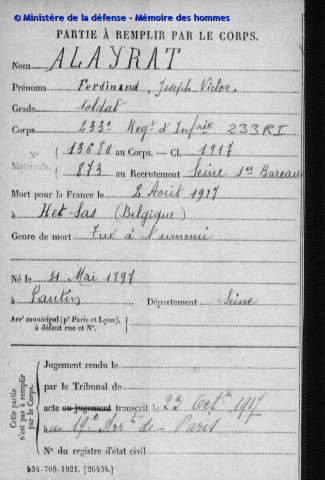 ALAYRAT Ferdinand Joseph Victor