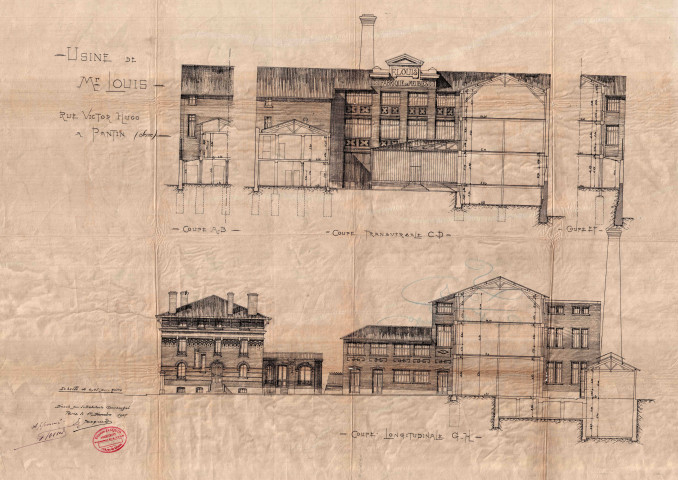 37-39 rue Victor-Hugo, construction d'une usine avec pavillon d'habitation : permis de construire.