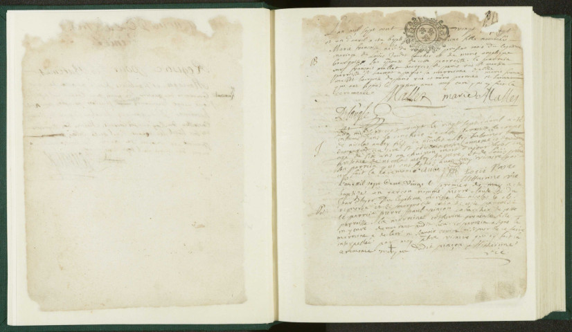 Paroisse Saint-Germain : registre des actes de baptême, mariage et sépulture.