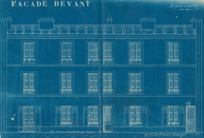103 avenue Jean-Lolive [ancienne rue de Paris], construction d'un immeuble de deux étages : permis de construire.
