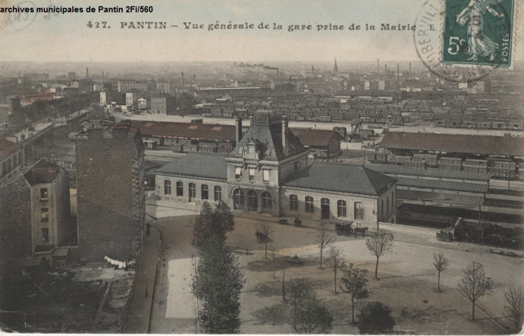 427. Pantin - Vue générale de la gare prise de la mairie.