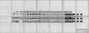 Centre administratif (devenu Centre national de la danse). - Projet de construction : élévation de la façade nord.