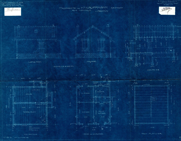 9 rue Roger-Gobaut [ancienne rue Nouvelle], construction d'un pavillon : permis de construire.