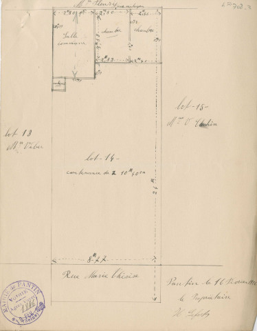 Rue Marie-Thérèse (lot 14) : permis de construire.