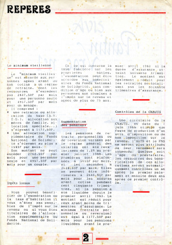 Publication Pantin Vrac n° 1 du service du Maintien à domicile évoquant la vie de Georgette Baudon en pages 8 à 10 : bulletin.