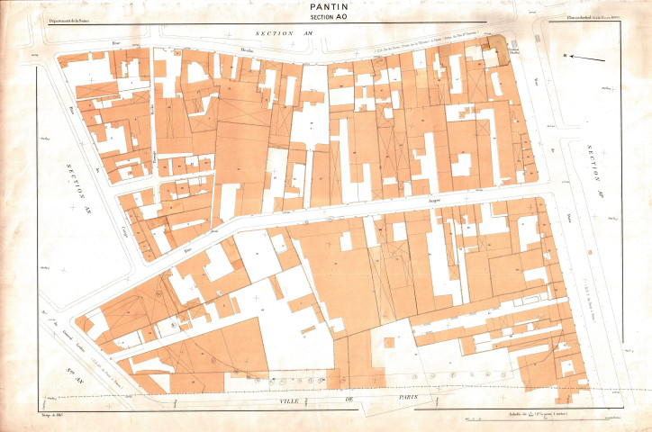 Cadastre rénové de 1955. - Section AO : feuille parcellaire.