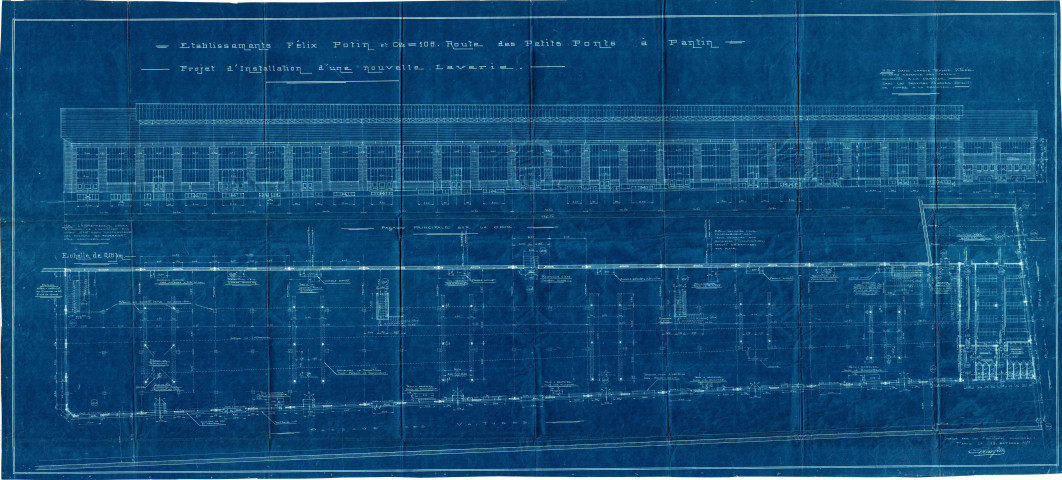 Rue La Guimard [ancienne rue du Port] et 108 avenue du Général-Leclerc [ancienne route des Petits-Ponts], installation d'une laverie : permis de construire.