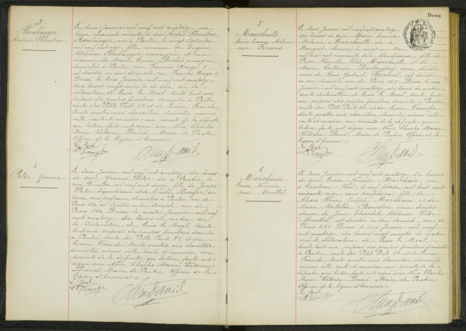 Commune de Pantin : registre des actes de décès.