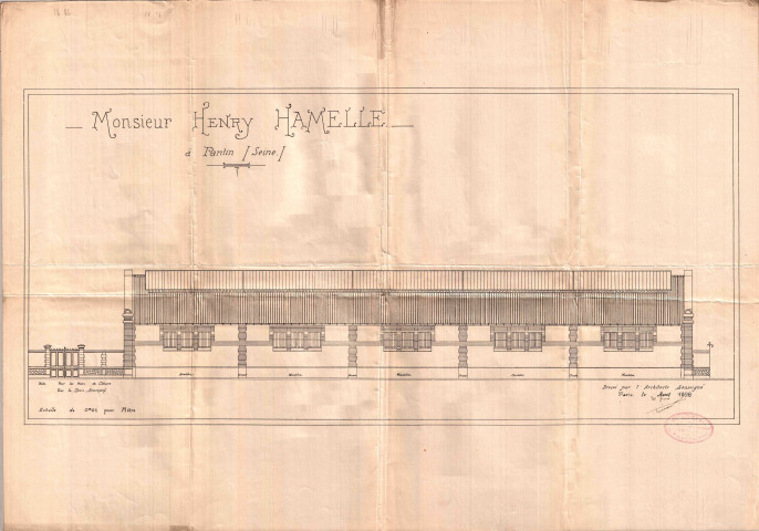 [27-35] rue Victor-Hugo, rue de la Distillerie et quai de l'Aisne, construction d'une usine : permis de construire.