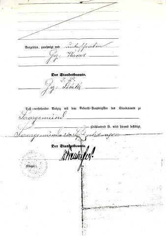 Naissance de Marie Werner [mère de Roger Hasenfratz] le 9 novembre 1979 : photocopie d'un certificat.