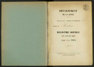 Commune de Pantin : registre des actes de décès.