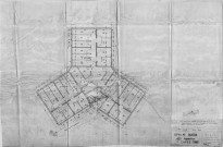 Les Courtillières. - 432 logements, projet de construction par l'Office public d'habitations à loyer modéré de la ville de Pantin : plan des caves des tours en tripode.