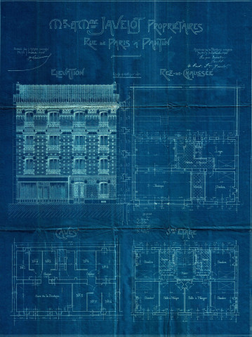215 avenue Jean-Lolive [ancienne 217 rue de Paris], construction d'un bâtiment d'habitation de trois étages : permis de construire.
