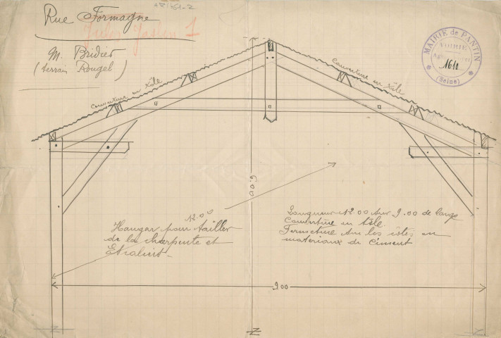 1 rue Jules-Jaslin, construction d'un hangar et d'un logement dans le hangar : permis de construire.