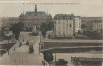 Hôtel de ville et pont sur le canal de l'Ourcq.