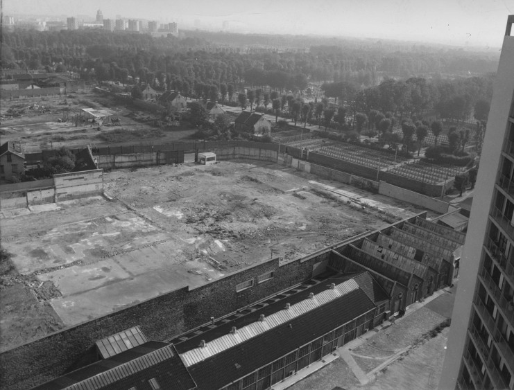 Photographie du terrain mis à nu avant la reconversion, en 1967