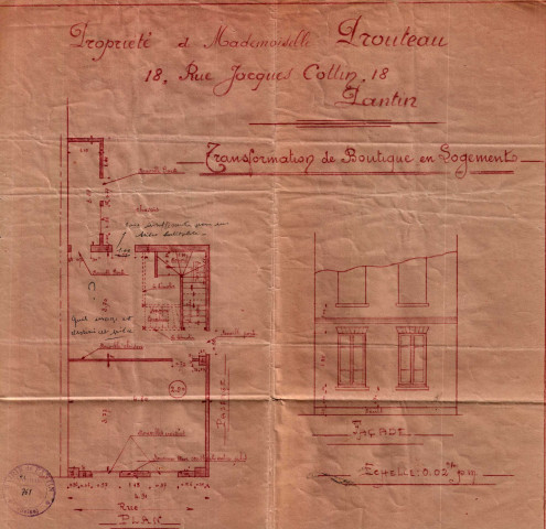 18 rue Jacques-Cottin, transformation de boutique en logements : permis de construire.