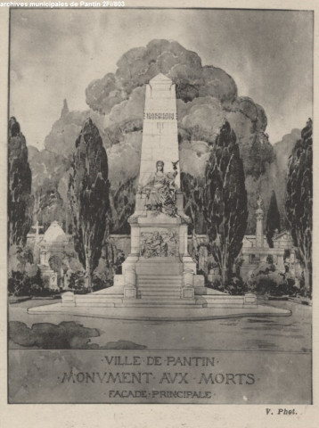 Ville de Pantin - Monument aux morts, façade principale.
