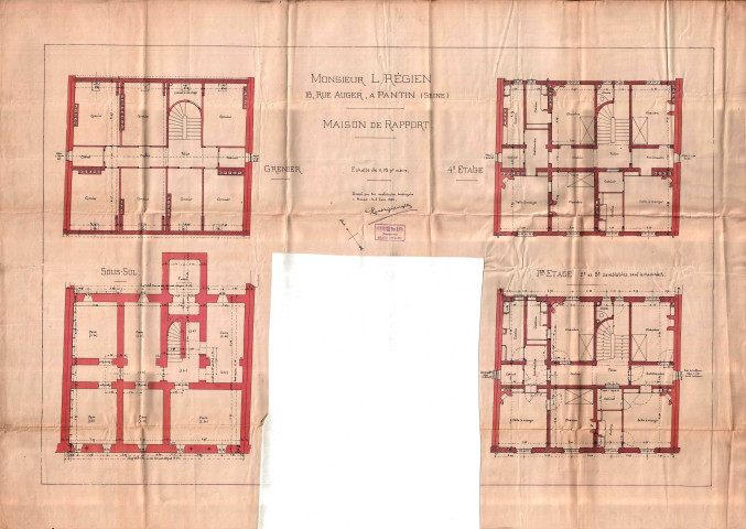 18 rue Auger, projet de construction d'une maison de rapport : permis de construire.