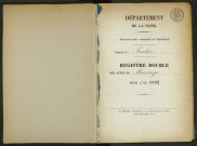 Commune de Pantin : registre des actes de mariage.