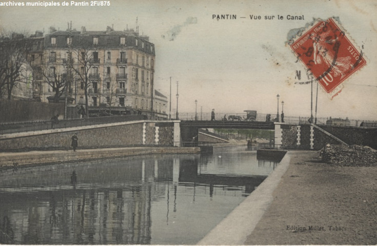 Pantin - Vue sur le canal.