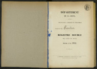 Commune de Pantin : registre des actes de décès.