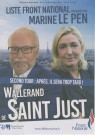 Élections régionales des 6 et 13 décembre 2015. - Second tour : profession de foi et bulletin de vote de la liste du Front national.
