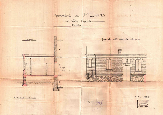 37 rue Victor-Hugo, construction à usage d'habitation : permis de construire.
