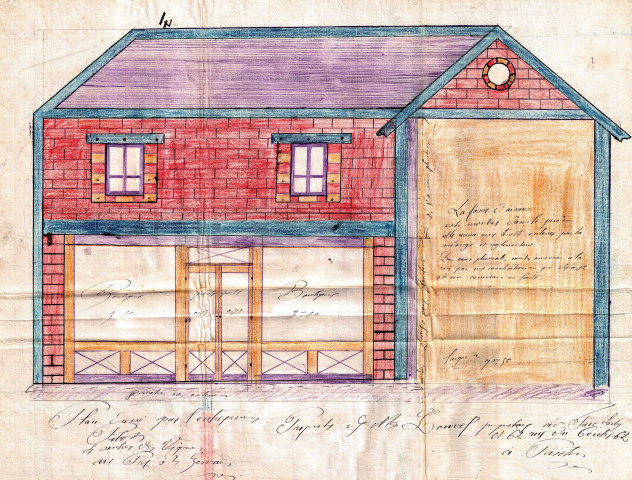 62 rue Jules-Auffret [ancienne rue du Centre], projet de construction d'un pavillon avec boutique : permis de construire.