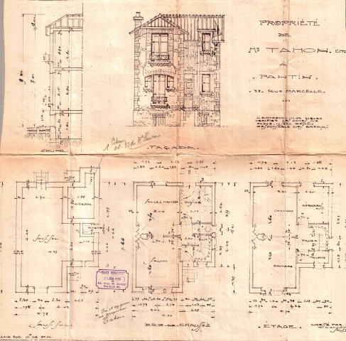 38 rue Marcelle, construction d'un pavillon d'habitation : permis de construire.