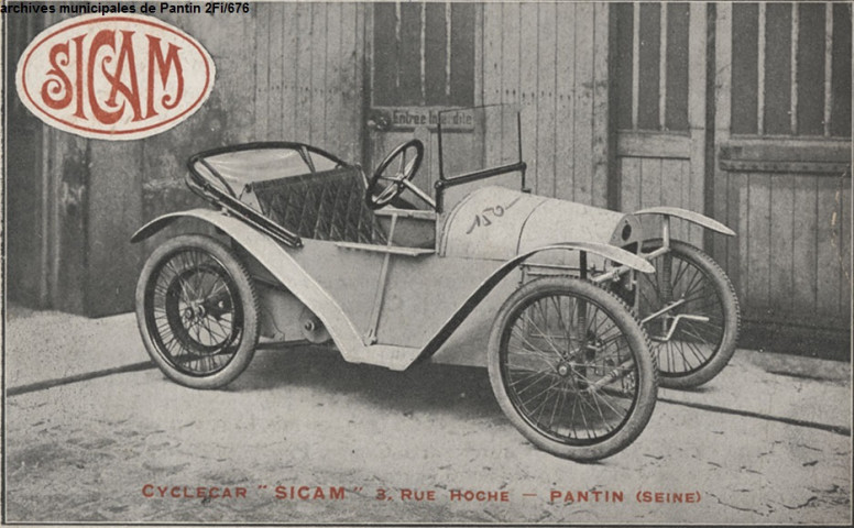Cyclecar "Sicam" 3, rue Hoche à Pantin.