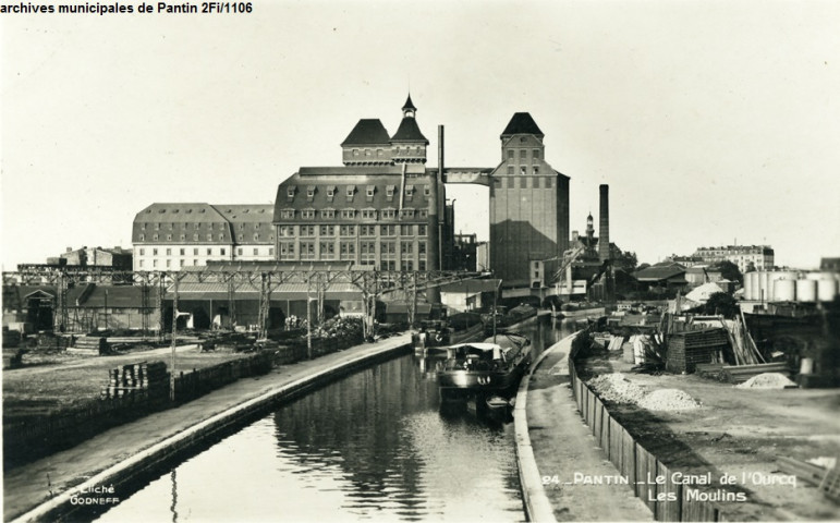 24. Pantin - Le canal de l'Ourcq. Les Moulins.