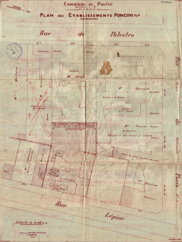 164-166 avenue Jean-Lolive [ancienne rue de Paris], rue Lépine et rue Palestro, construction d'un hangar : permis de construire.